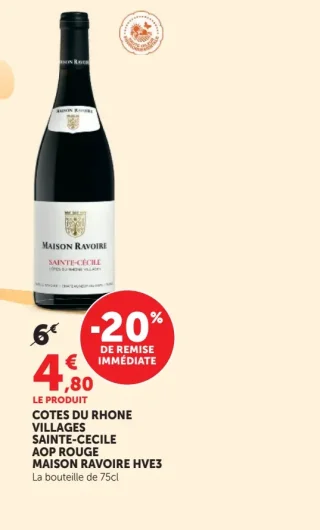 COTES DU RHONE VILLAGES SAINTE-CECILE AOP ROUGE MAISON RAVOIRE HVE3