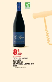 COTES DU RHONE VILLAGES AOP ROUGE DOMAINE LA LÔYANE BIO 2023