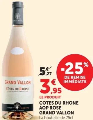 COTES DU RHONE AOP ROSE GRAND VALLON