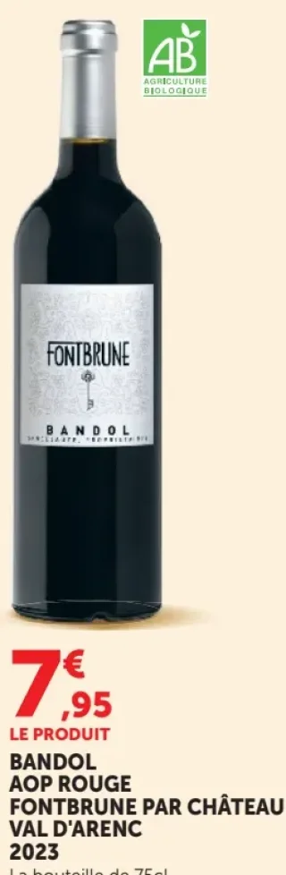 BANDOL AOP ROUGE FONTBRUNE PAR CHÂTEAU VAL D'ARENC