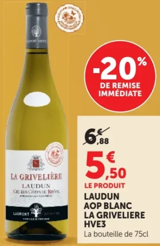 LAUDUN AOP BLANC LA GRIVELIERE HVE3