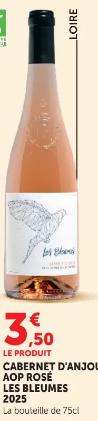 Cabernet d'Anjou AOP Rosé Les Bleumes 2023