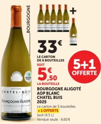 Vin blanc Bourgogne Aligoté AOP Chatel-Buis