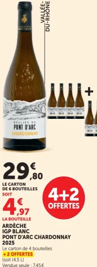Vin blanc Ardèche IGP Chardonnay Pont d'Arc