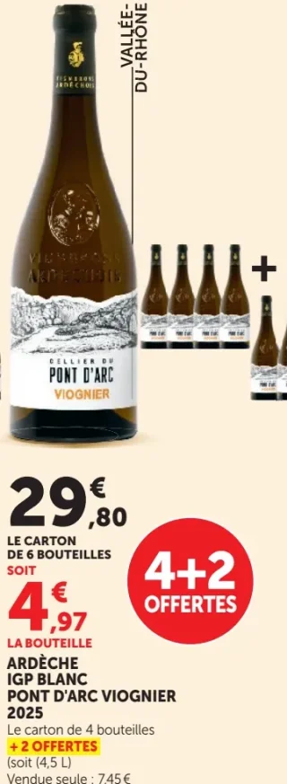 Vin blanc Ardèche IGP Viognier Pont d'Arc