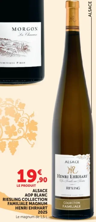 Alsace AOP Blanc Riesling Collection Familiale Magnum Henri Ehrhart 2025 - Le magnum de 1,5 L