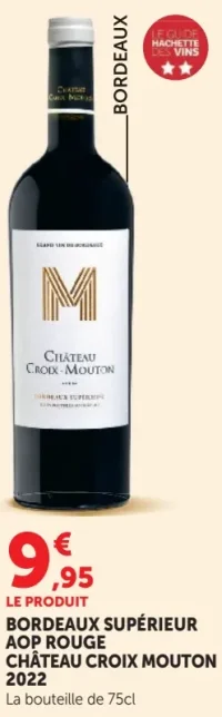 Vin rouge Bordeaux Supérieur AOP Château Croix Mouton 2022