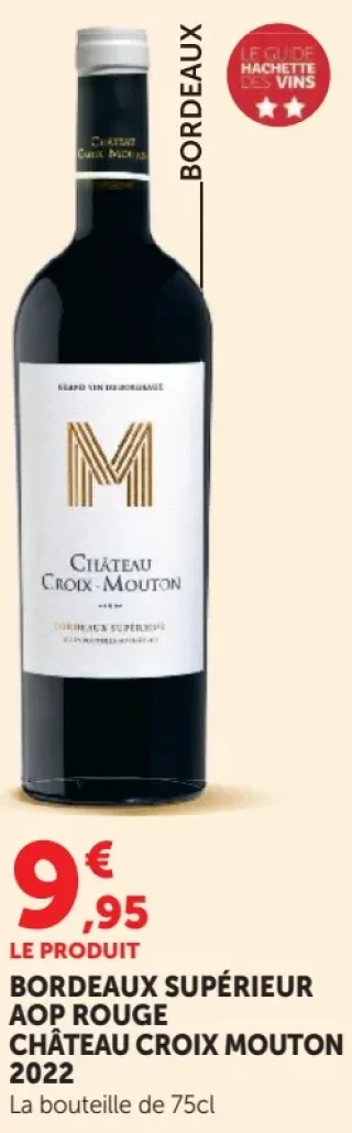 Vin rouge Bordeaux Supérieur AOP Château Croix Mouton 2022