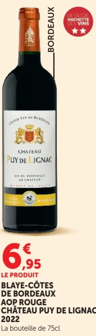 Vin rouge Blaye-Côtes de Bordeaux AOP Château Puy de Lignac 2022