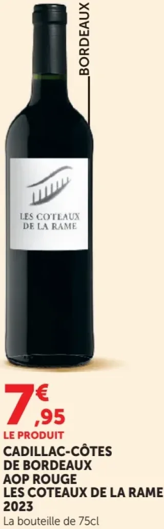 Les Coteaux de la Rame Cadillac-Côtes de Bordeaux AOP Rouge 2023