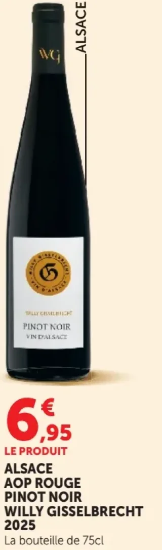 Vin rouge Alsace AOP Pinot Noir Willy Gisselbrecht 2025