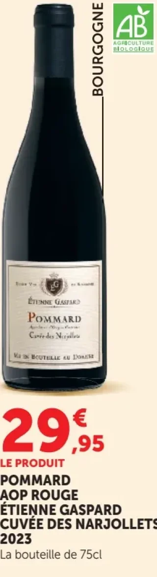 Vin rouge Pommard AOP Étienne Gaspard Cuvée Des Narjollets 2023