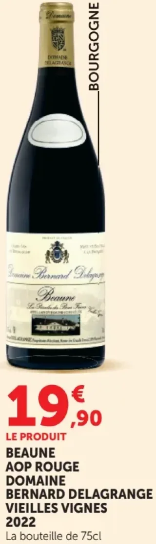 Vin rouge Beaune AOP Domaine Bernard Delagrange Vieilles Vignes 2022
