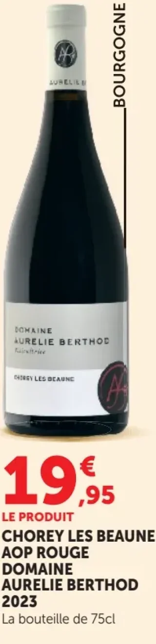 Vin rouge Chorey Les Beaune AOP Domaine Aurelie Berthod 2023