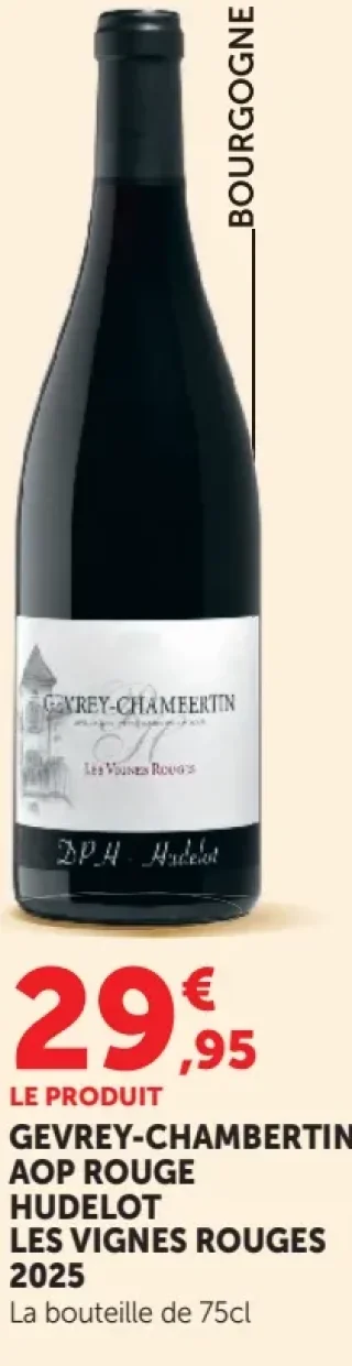 Vin rouge Gevrey-Chambertin AOP Hudelot Les Vignes Rouges 2025