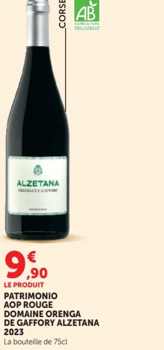 Patrimonio AOP Rouge Domaine Orenga de Gaffory Alzetana 2022