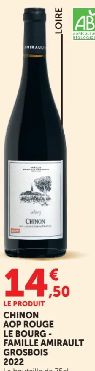 Chinon AOP Rouge Le Bourg Famille Amirault Grosbois 2022