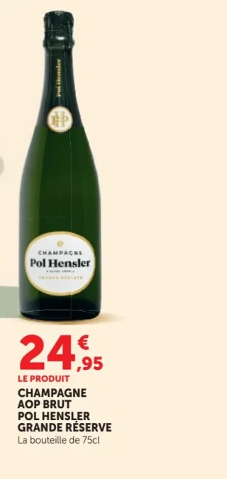 CHAMPAGNE AOP BRUT POL HENSLER GRANDE RÉSERVE La bouteille de 75cl