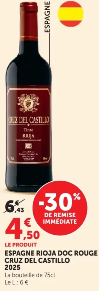 ESPAGNE RIOJA DOC ROUGE CRUZ DEL CASTILLO