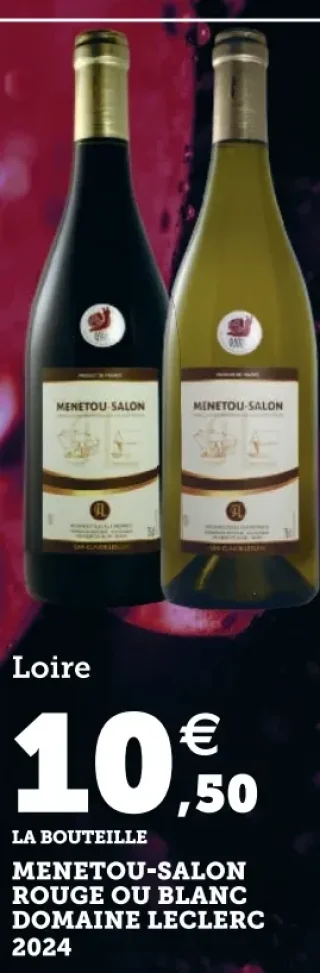 Menetou-Salon Rouge ou Blanc Domaine Leclerc 2024