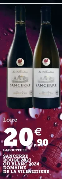 Sancerre Rouge 2023 ou Blanc 2024 Domaine de la Villaudiere