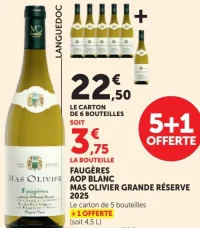Faugères AOP Blanc Mas Olivier Grande Réserve