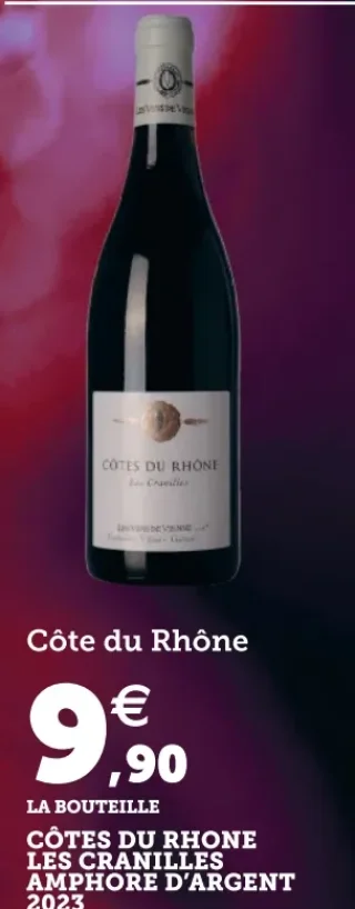 Les Vins de Vienne Côtes du Rhône Les Cranilles Amphore d'Argent 2023