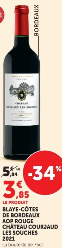 Château Courjaud Les Souches 2021 Blaye-Côtes de Bordeaux AOP Rouge
