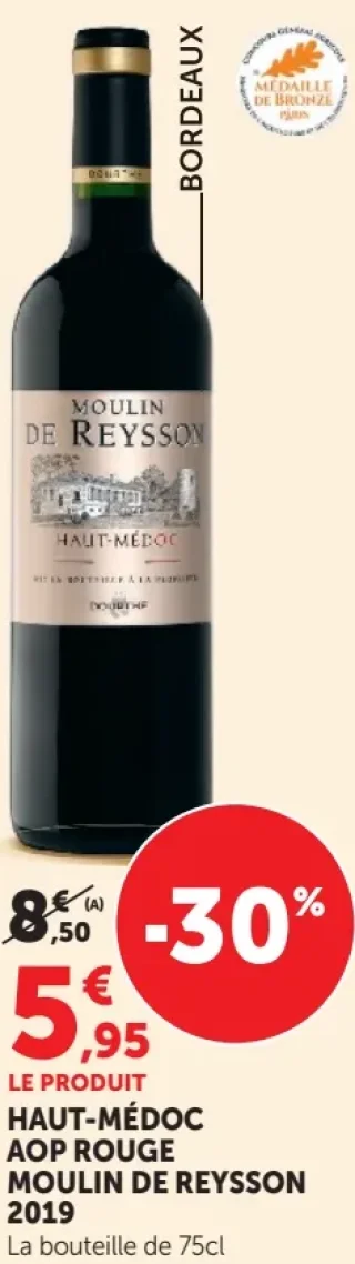 MOULIN DE REYSSON 2019 Haut-Médoc AOP Rouge