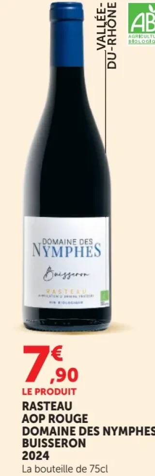 Vin rouge Rasteau AOP Domaine des Nymphes Buisseron 2024