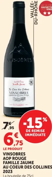 Vin rouge Vinsobres AOP Famille Jaume Au Coeur des Collines 2023