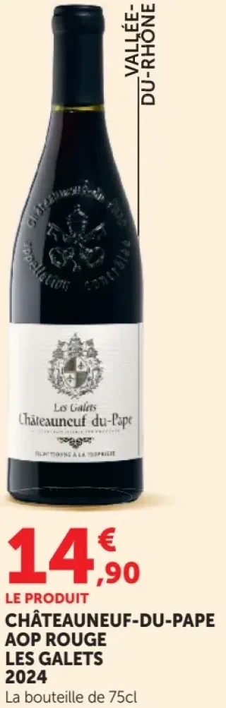 Vin rouge Châteauneuf-du-Pape AOP Les Galets 2024