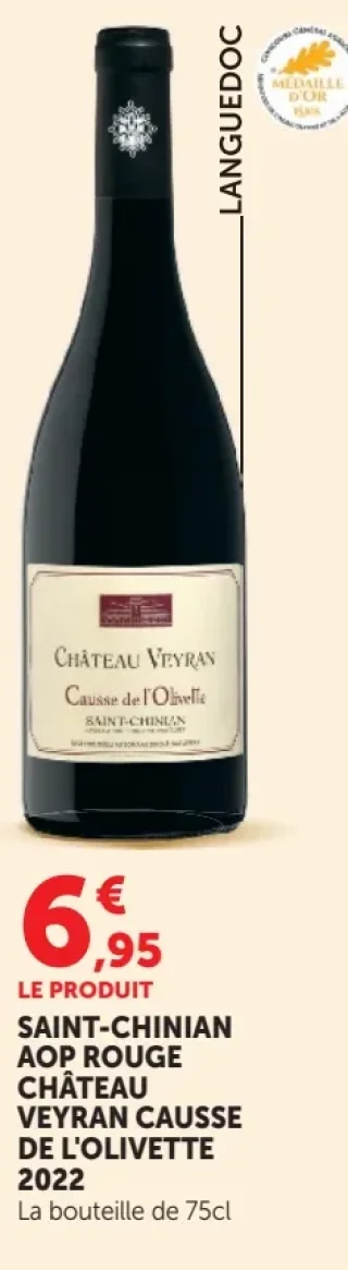 Saint-Chinian AOP Rouge Château Veyran Causse de l'Olivette 2022