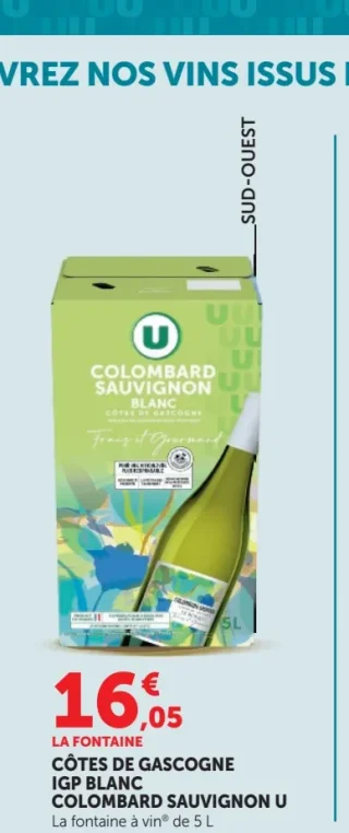 CÔTES DE GASCOGNE IGP BLANC COLOMBARD SAVUIGNON U