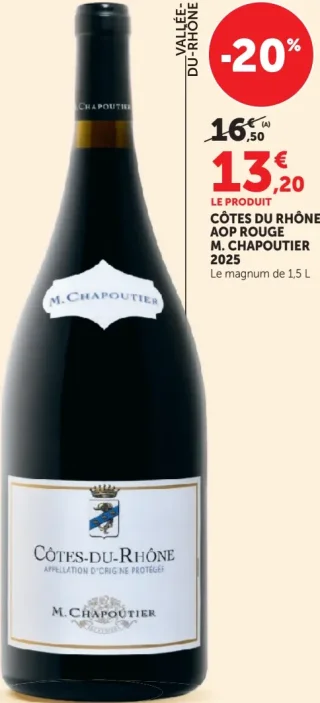 M. CHAPOUTIER Côtes du Rhône AOP Rouge 2025 Magnum