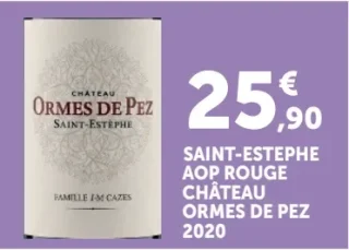 Vin rouge Saint-Estèphe AOP Château Ormes de Pez 2020
