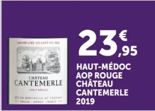 Vin rouge Haut-Médoc AOP Château Cantemerle 2019