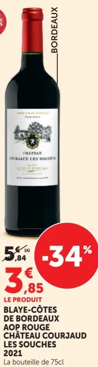 Blaye-Côtes de Bordeaux AOP Rouge Château Courjaud Les Souches 2021