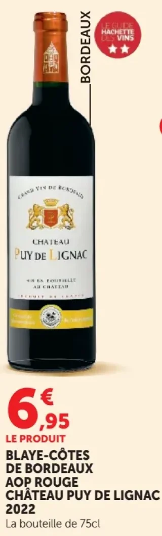 Blaye-Côtes de Bordeaux AOP Rouge Château Puy de Lignac 2022