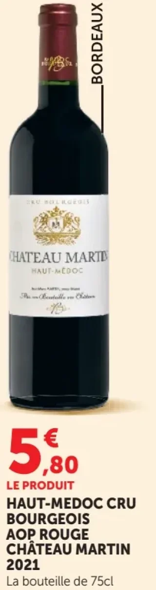 Vin rouge Haut-Médoc Cru Bourgeois AOP Château Martin 2021