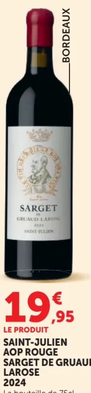 SARGET DE GRUAUD LAROSE SAINT-JULIEN AOP ROUGE 2024