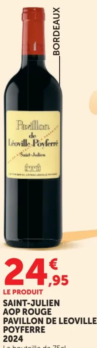 PAVILLON DE LEOVILLE POYFERRE SAINT-JULIEN AOP ROUGE 2024