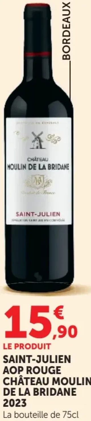 CHÂTEAU MOULIN DE LA BRIDANE SAINT-JULIEN AOP ROUGE 2023