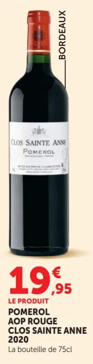 Vin rouge Pomerol AOP Clos Sainte Anne 2020