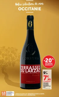 Vin rouge Terrasses du Larzac AOP Première Loge Fonjoya 2024