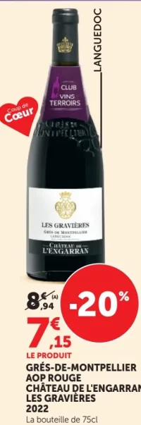 Château de l'Engarran Les Gravières 2022 Grés-de-Montpellier AOP Rouge