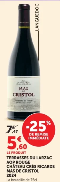 Château Crès Ricards Mas de Cristol 2024 Terrasses du Larzac AOP Rouge