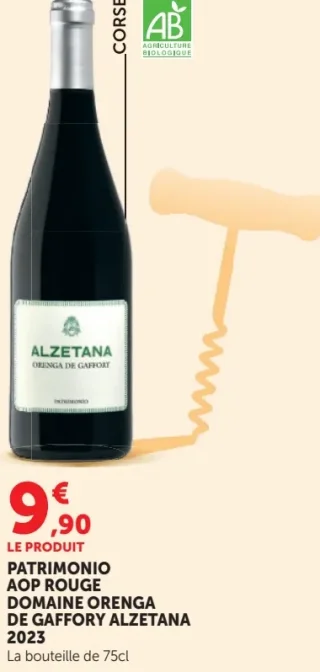 Vin rouge PATRIMONIO AOP ROUGE DOMAINE ORENGA DE GAFFORY ALZETANA