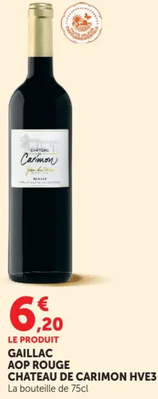 GAILLAC AOP ROUGE CHATEAU DE CARIMON HVE3