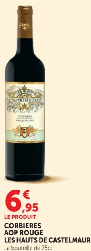 CORBIERES AOP ROUGE LES HAUTS DE CASTELMAURE La bouteille de 75cl